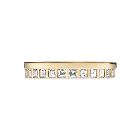 Laura Vann Wide Carre Diamond Set Band