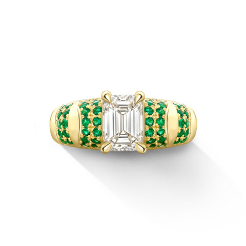 Liv Luttrell Diamond & Emerald Ring