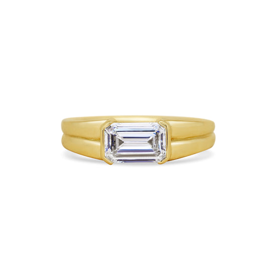 Michelle Oh Emerald Cut Diamond Geometric Solitaire | The Cut London