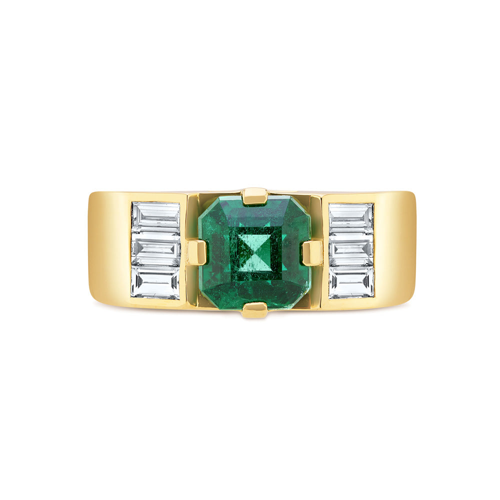  Emerald & Diamond Art Deco Ring by V by Laura Vann | The Cut London
