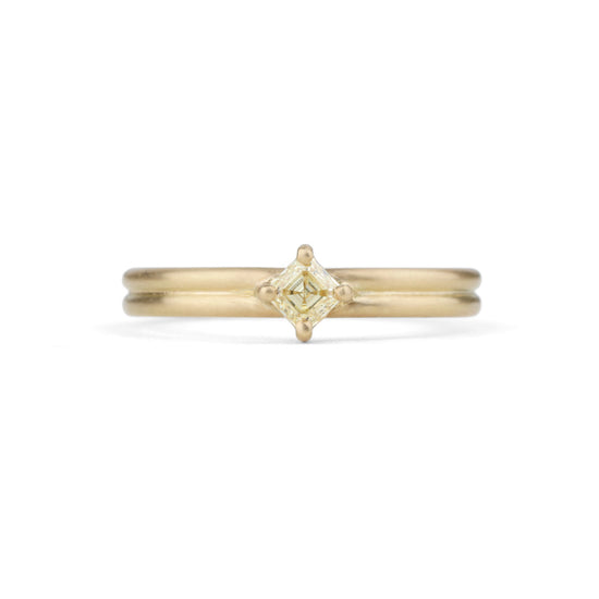 Shimell & Madden Yellow Diamond Asscher Solo Dyad Ring | The Cut London