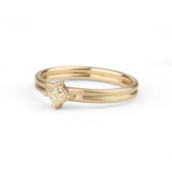 Shimell & Madden Yellow Diamond Asscher Solo Dyad Ring | The Cut London