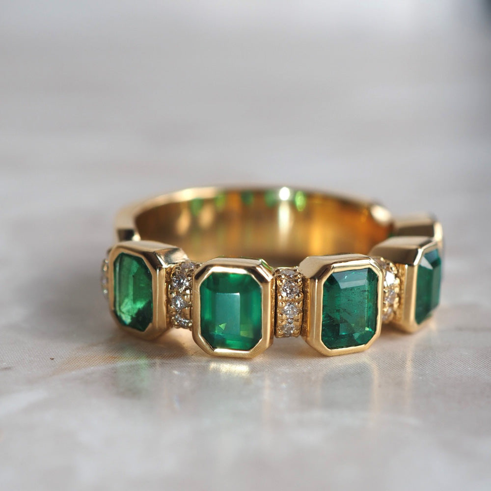  Emerald & Diamond Eternity Ring by V by Laura Vann | The Cut London