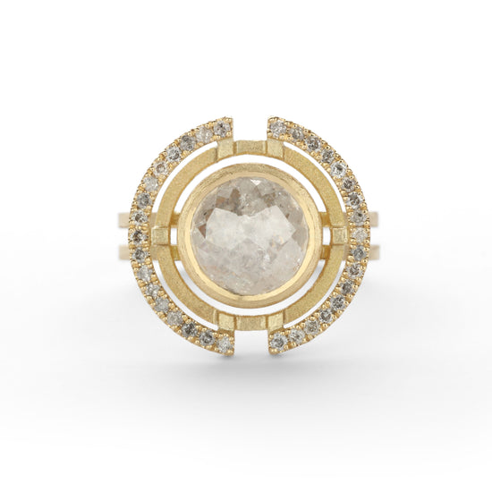 Shimell & Madden Grey Rose Cut Diamond Two Circle Ring | The Cut London