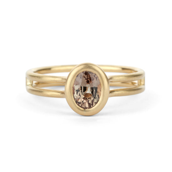 Shimell & Madden Cognac Sapphire Oval Bezel Ring | The Cut London
