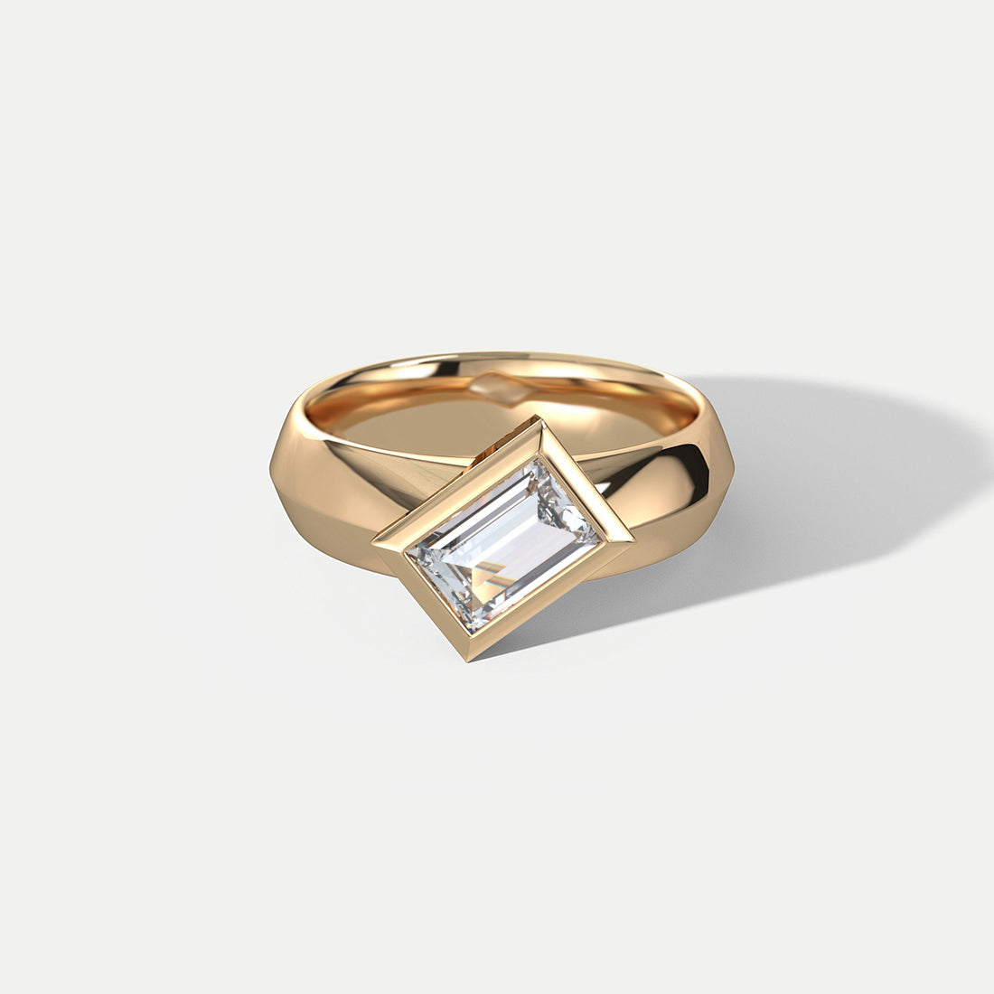  Baguette Diamond Pulse Gold Ring by Hannah Martin | The Cut London