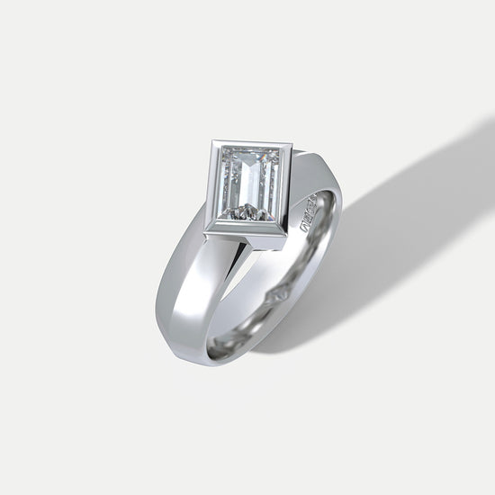 Hannah Martin Baguette Diamond Pulse Platinum Ring | The Cut London