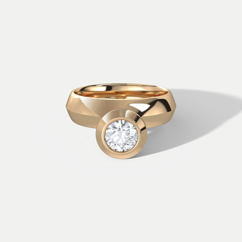 Hannah Martin Round Diamond Pulse Gold Ring