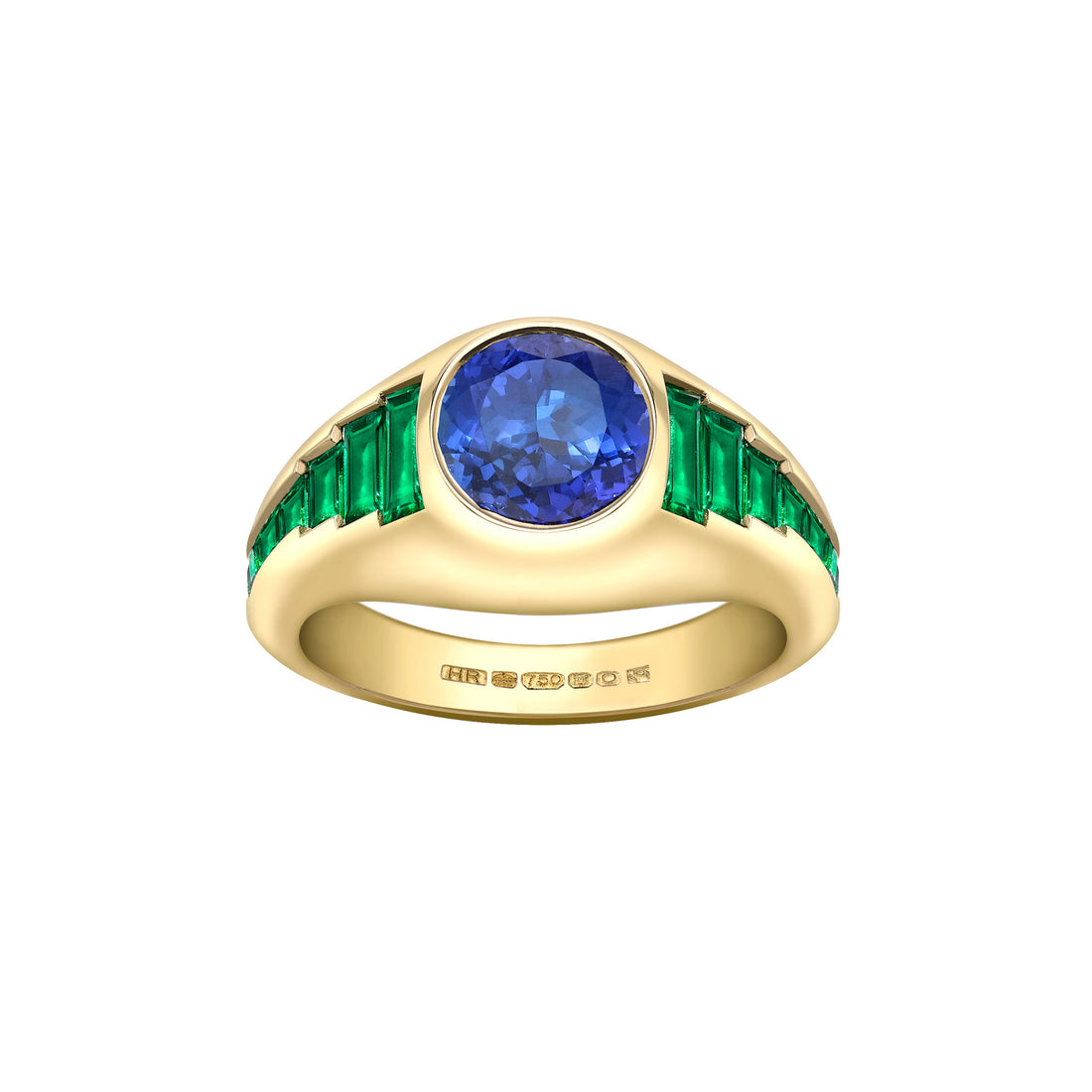  Sapphire & Baguette Cut Emerald Ring by Hattie Rickards | The Cut London