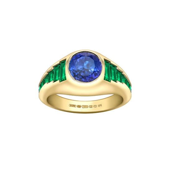 Hattie Rickards Sapphire & Baguette Cut Emerald Ring | The Cut London
