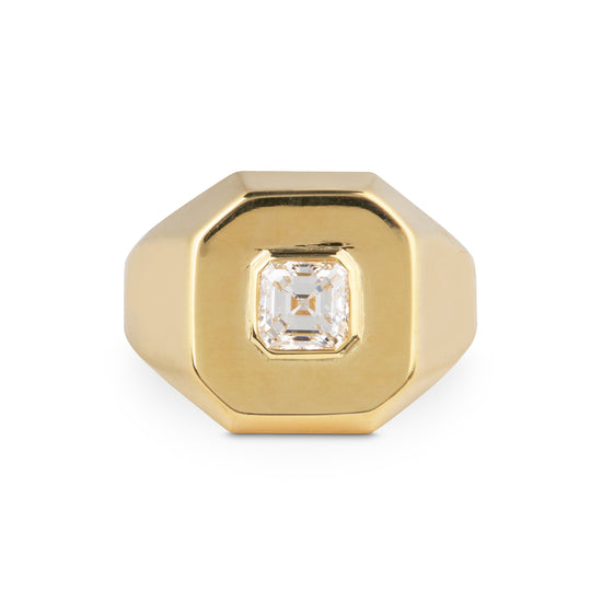 Jessie Thomas Asscher Cut Diamond Signet Ring | The Cut London
