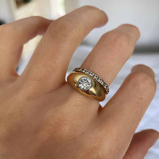 Jessie Thomas Heavy Gold & Diamond Bombé Ring | The Cut London