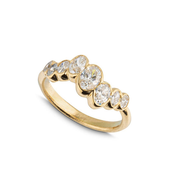 Jessie Thomas Oval Diamond Scallop Set Ring | The Cut London
