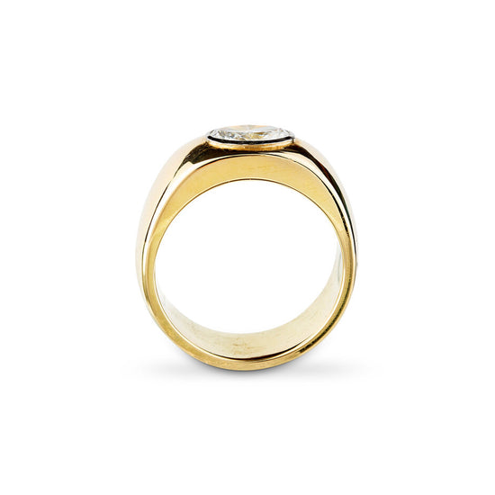 Jessie Thomas Wide Ring with Oval Diamond | The Cut London