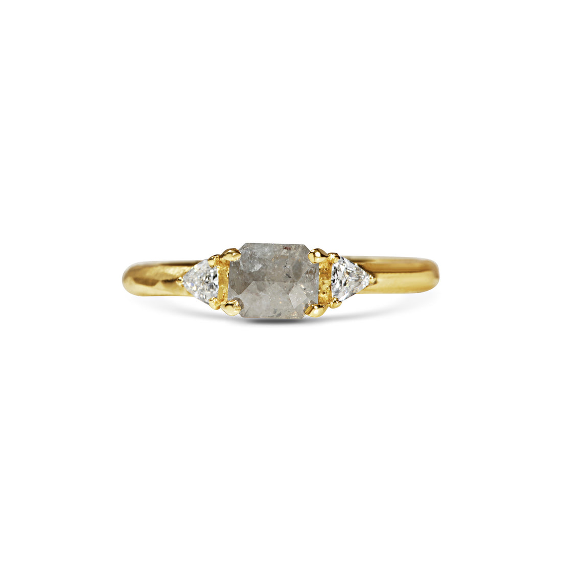  Grey Diamond Ring with Trillion Cut Side Stones by Michelle Oh | The Cut London