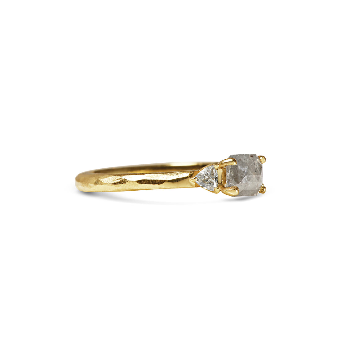  Grey Diamond Ring with Trillion Cut Side Stones by Michelle Oh | The Cut London