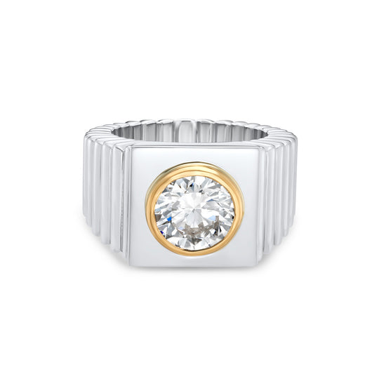 V by Laura Vann Bezel Set Diamond Solitaire Ring | The Cut London