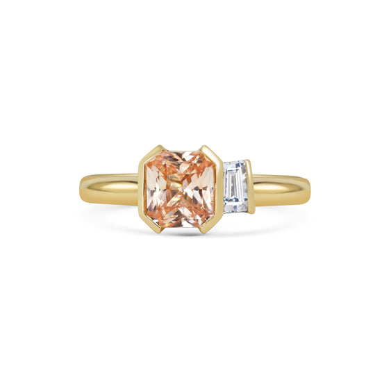 Michelle Oh Peach Sapphire and Diamond Toi et Moi Ring | The Cut London