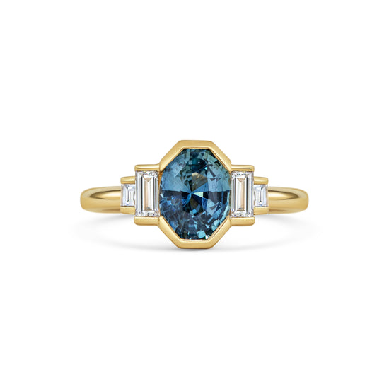 Michelle Oh Oval Blue Sapphire and Diamond Ring | The Cut London