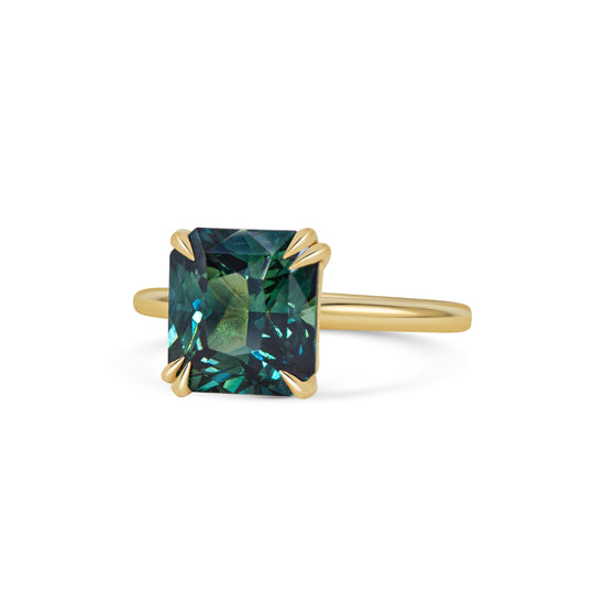 Michelle Oh Radiant Cut Teal Sapphire Ring | The Cut London