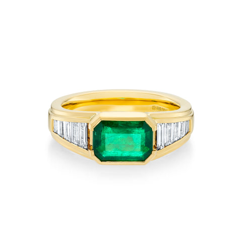 Laura Vann Emerald Bezel Set Ring