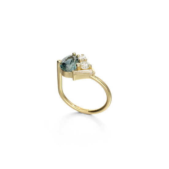 Ruberg Blue Sapphire & Diamond Ada XIII Ring | The Cut London