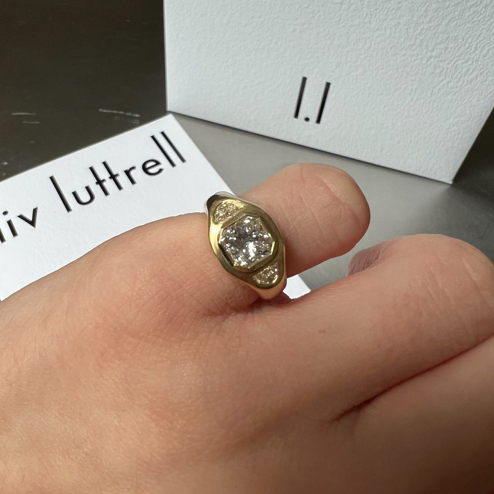  Modern Diamond Trilogy Ring by Liv Luttrell | The Cut London