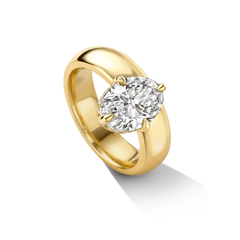 Blossom: Flower Round Cut Bypass Diamond Engagement Ring | Ken & Dana Design