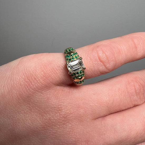 Liv Luttrell Diamond & Emerald Ring | The Cut London