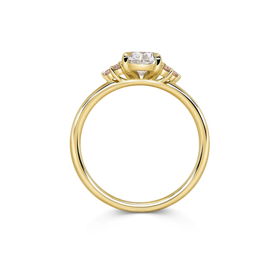 Michelle Oh Peach Sapphire & Diamond Trilogy Ring | The Cut London