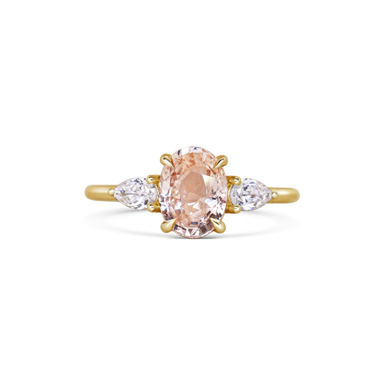 Michelle Oh Peach Sapphire & Diamond Trilogy Ring | The Cut London