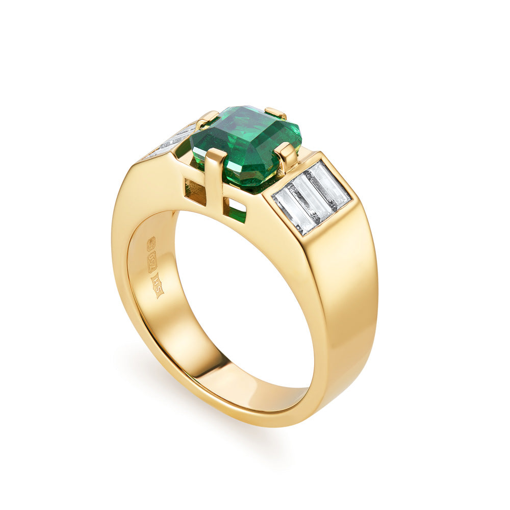  Emerald & Diamond Art Deco Ring by V by Laura Vann | The Cut London