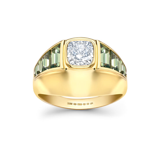 Hattie Rickards Diamond & Green Sapphire Ring | The Cut London
