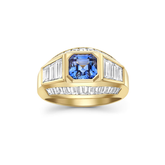 Hattie Rickards Octagon Sapphire & Baguette Diamond Ring | The Cut London