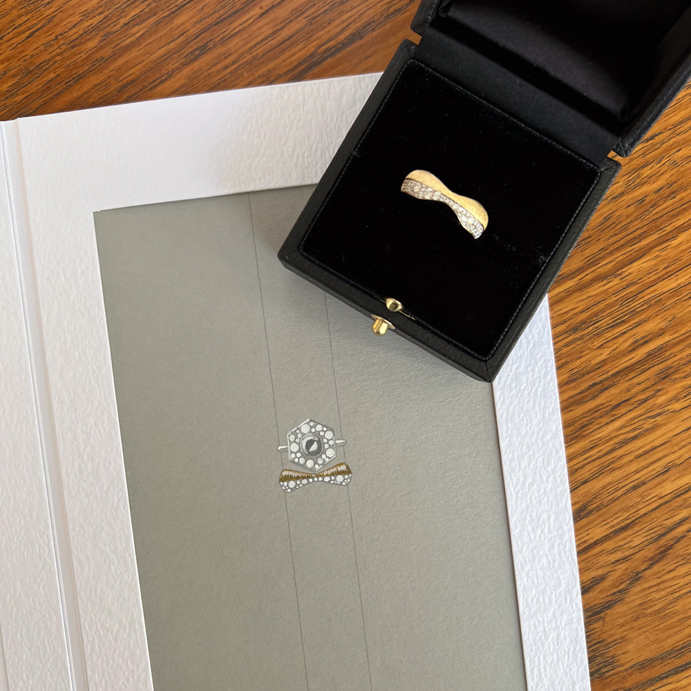  Half Diamond Half Gold Ring by Liv Luttrell | The Cut London