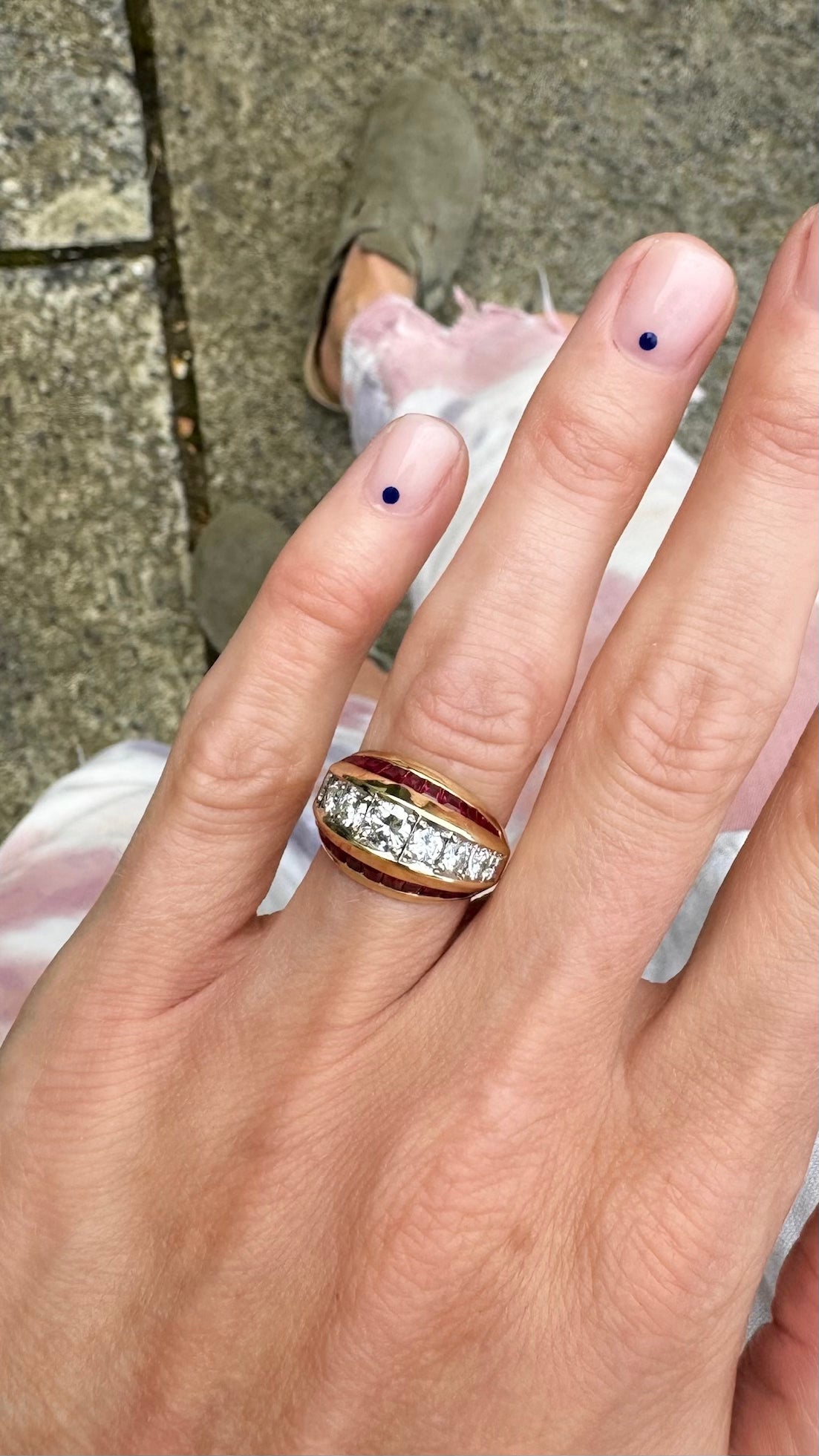 Hattie Rickards Chunky Diamond and Ruby Ring | The Cut London