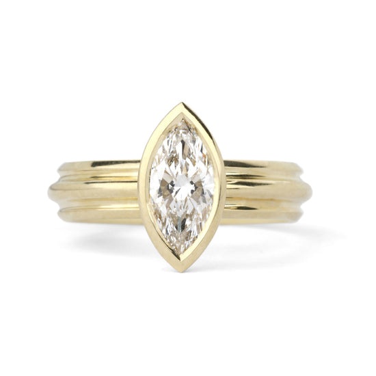 Shimell & Madden Marquise Mirror Flute Ring | The Cut London