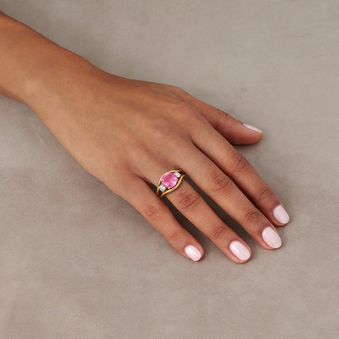 Pink tourmaline and white diamond ring by Minka Jewels | The Cut London