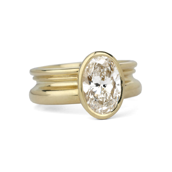 Shimell & Madden 2.5ct Oval Diamond Convex Ring | The Cut London