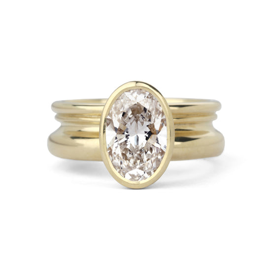 Shimell & Madden 2.5ct Oval Diamond Convex Ring | The Cut London