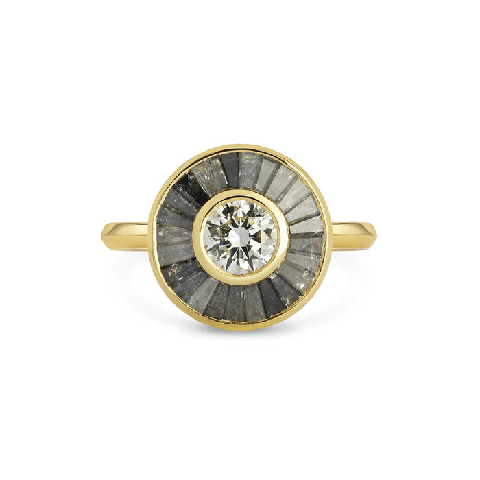 Rachel Boston Grey Halo Diamond Ring