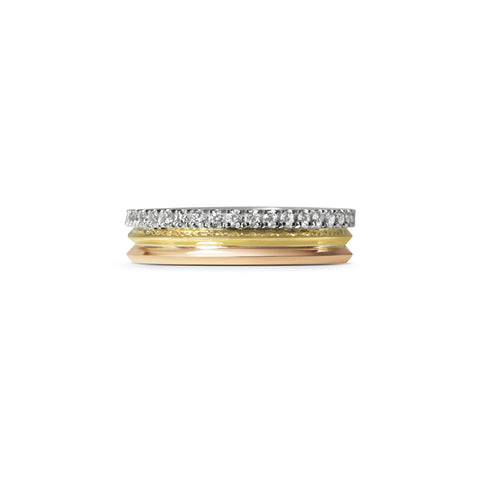 Rachel Boston Trinity Knife Edge with Diamonds Wedding Ring