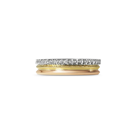 Rachel Boston Trinity Knife Edge with Diamonds Wedding Ring | The Cut London