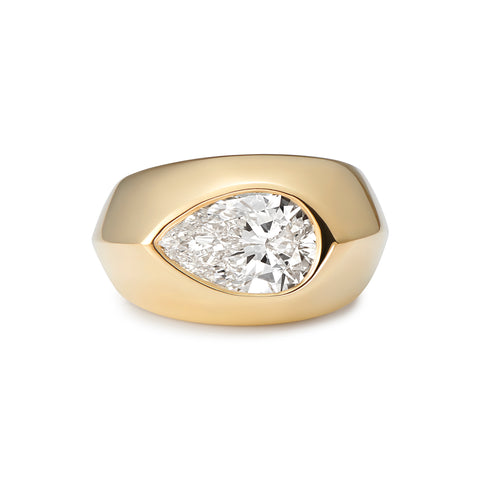 Minka Jewels Pear Diamond Wide Band Ring