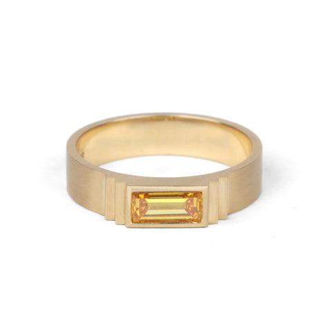 Shimell & Madden Yellow Diamond Rectangle Step Ring