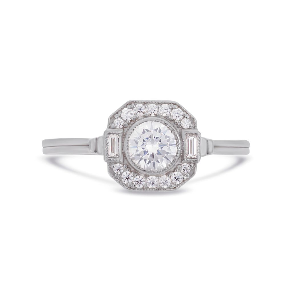 Asscher Halo Round Diamond Ring by V by Laura Vann | The Cut London