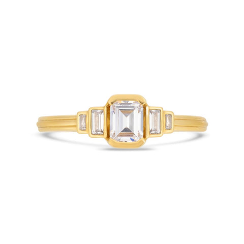 V by Laura Vann Cascading Emerald Cut Diamond Ring