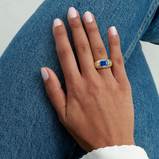 Minka Blue Sapphire and white diamond Ring | The Cut London