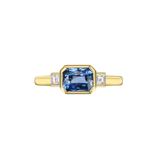 Gee Woods East-to-West set Blue Sapphire Ring | The Cut London