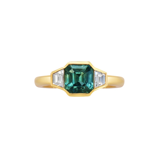 Gee Woods Natural Teal Sapphire and Diamond Ring | The Cut London